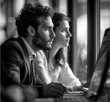 Business professionals collaborating