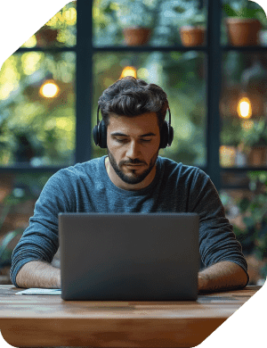 Man working on laptop